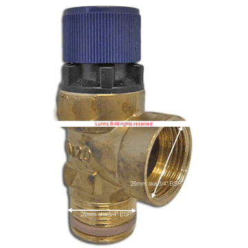 BLUE Replacement for Honeywell Pressure Relief Valve 3/4" M&F 3.5 Bar SM192 - Bespoke Part
