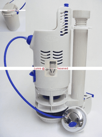 Blue Wave Flush Valve c/w 330mm Cable, Button & Base