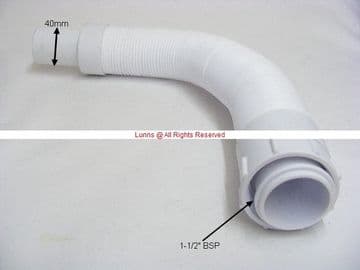 Castle 1-1/2x40mm Flexible Flush Pipe 550mm Long