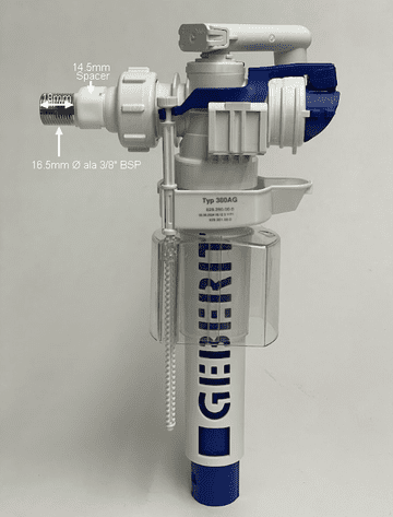 CID Geberit 3/8" 18mm+WS Side Inlet Float Valve 2x2 EDL2-10/2