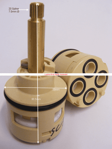 Croceine 80.5mm 2W Shower Diverter Cassette CW54044N SC39-80 SC19A