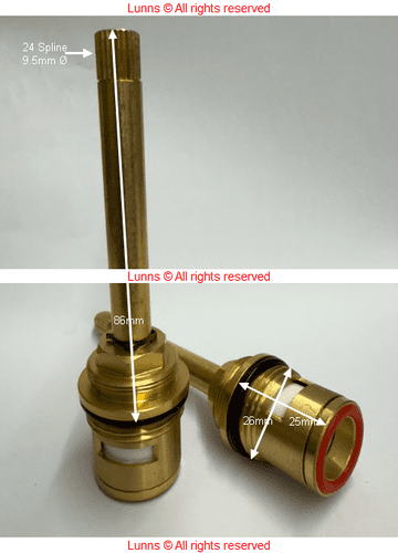Danta 2686 9.5 24 Shower Flow Cartridge - Bespoke Part