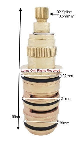 Danta100 Original 10.5 Key Hole Thermostatic Cartridge D54789358711 SC33MIXSC69 NN - Bespoke Part