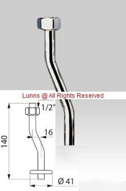Delta Urinal Feed Pipe 1/2" BSP Union x 12mm Pipe 140mm Long - Bespoke Part