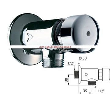 Delta Urinal Rear Inlet Manual On/Off Valve - 3 Second Delay - Bespoke Part