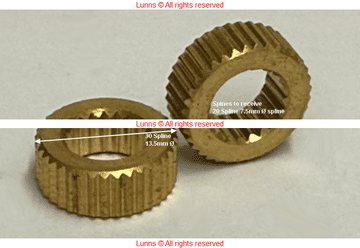 Denva Head Carrier 30S 13.5mm OD x 20 Spline 7.5mm ID AL14 - Bespoke Part