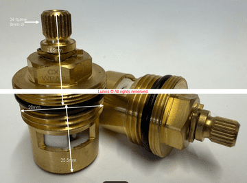 Denva14 Short H Bath Ceramic Disc Cartridge Pair - Bespoke Part