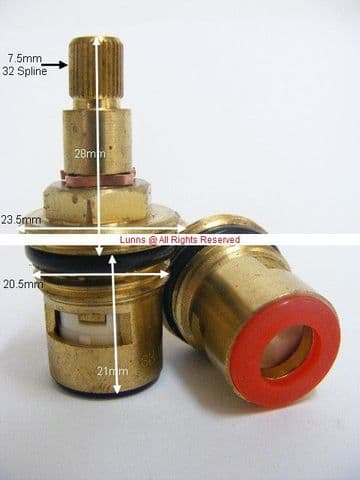 Eastern VPL Mk2 Basin/Bath/Sink 32 Spline Ceramic Disc Cartridges TM31A Pair - Bespoke Part