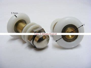Ebony EY Series X=27mm Shower Door Rollers (pack of 2) AL37-2 - Bespoke Part