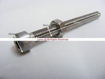 Ebony M6 Bolt for Bath Pop Up Waste 6mmx65mm 10mm Head PUW - Bespoke Part