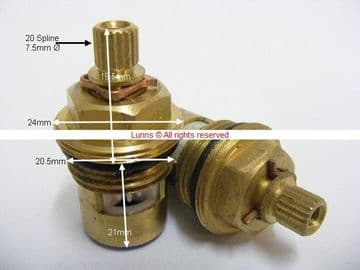 Eiffel40 Mk3 DTF24 2019 Sink Mixer Short Ceramic Disc Cartridges Pair T20-60AT20-28-Bespoke Part