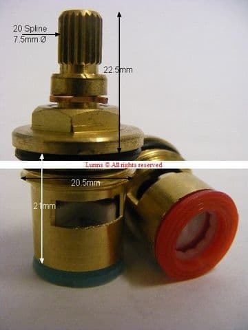 Eiffel43 Mk1 Sink Mixer NST 2022 Ceramic Disc Cartridges BS5412 Pair T20-28 - Bespoke Part