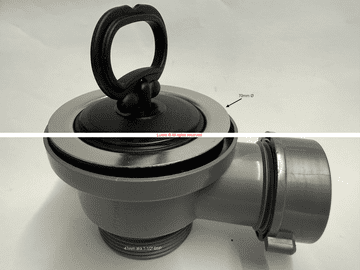 FISCitaliana No.6063 1-1/2" Sink Waste cw Finger Pull Out Plug & Overflow Socket- Bespoke Part