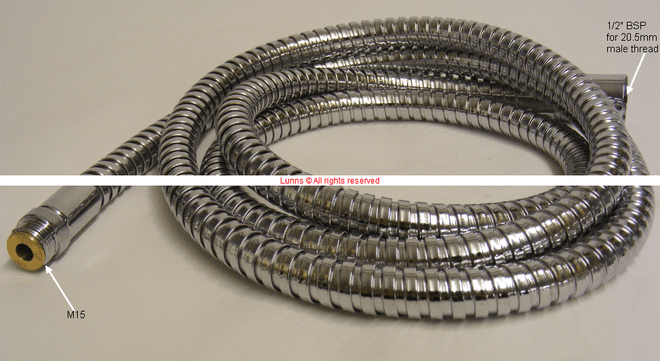 FLO4 Pull Out Shower Hose M15x1/2inch BSP 1800mm Long - Bespoke Part