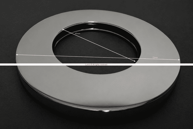 FLOUND 72/40 Chrome on Brass Shroud Flange - Bespoke Part