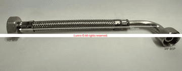 FMT Internal Inlet Cistern Hose 164mm 1/2"x3/8"Bent - Bespoke Part