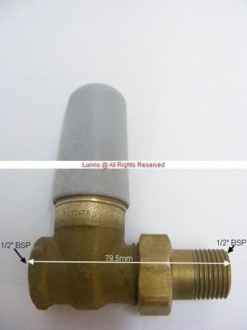 Francis Penn 1/2"x1/2" Straight Rad Valve c/w Lockshield Grey Handle - Bespoke Part