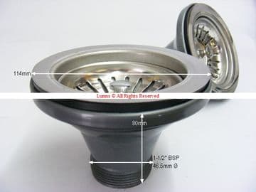 Franke Ebony 3½" Basket Strainer Waste (No Overflow) 303151 UNIBSWNOF E5410715ON