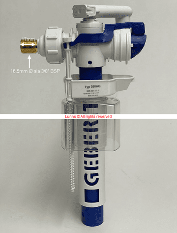 Geberit 3/8" 17mm Side Entry Inlet Float Valve 2X2 EDL2-10/1
