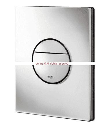 Grohe Vertical Dual Flush Plate Square on Round c/w Flat Line Button 197x156mm G54388776115