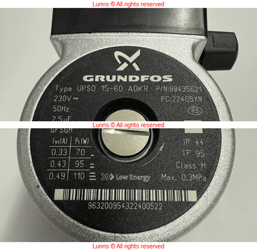 Grundfos UPS0 15-60 Heating Pump 99435621 - Bespoke Part