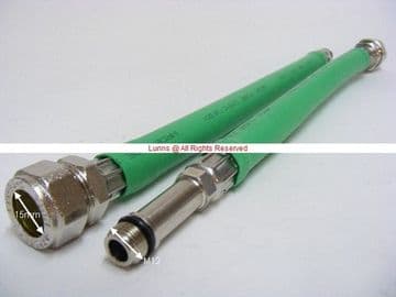 HealthCare Plus Sleeved Flexible Tap Connection Hoses 15mmxM12 300mm Pair Bespoke Part