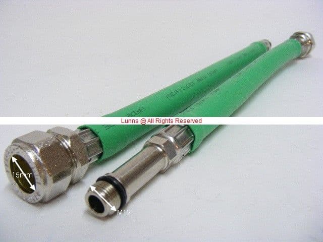 HealthCare Plus Sleeved Flexible Tap Connection Hoses 15mmxM12 300mm Pair Bespoke Part