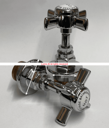 Heritage 30mm 1010 Bath Washer Valve Headwork Kit Pair 44mm Flange UOL2-4 - Bespoke Part