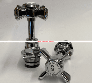 Heritage 30mm 1010 Bath Washer Valve Headwork Kit Pair UOL2-4 Small Flange - Bespoke Part
