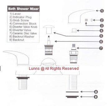 Homebase Ascot Pair Bath Mixer Cartridges Part No.7 T20X100 - Bespoke Part