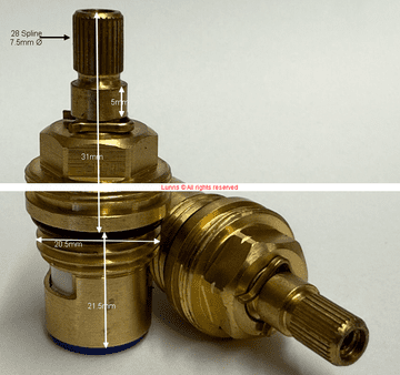 Howdens28 Mk2 SMR Sink Mixer 28 Spline Cartridge TM25OEM Pair