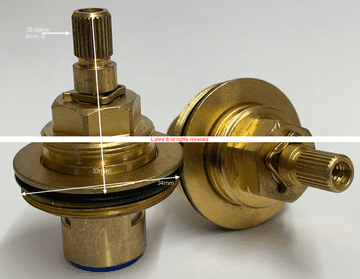 Howdens2834B SMR OEM Sink Mixer 28 Spline Cartridge c/w 34mm Bush TM25A Pair