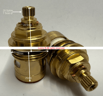 HYG Ceramic Disc Bath Cartridge 2624.525 PKIT54610787 Pair - Bespoke Part