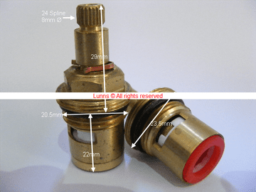 HYG Contemporary Ceramic Disc Cartridge Valves Pair HYGPKIT4407 = Bespoke Part