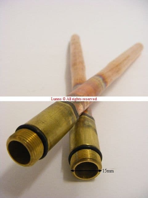 Ibain M15x15mm Copper Tap Tail 270mm PAIR TT23 - Bespoke Part