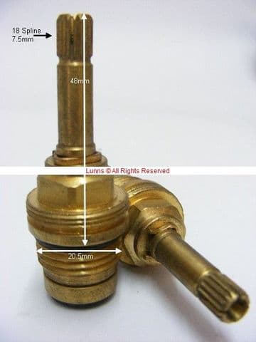 Ibain18 Long Shaft BS5412 Washer Valve T18-7 - Bespoke Part