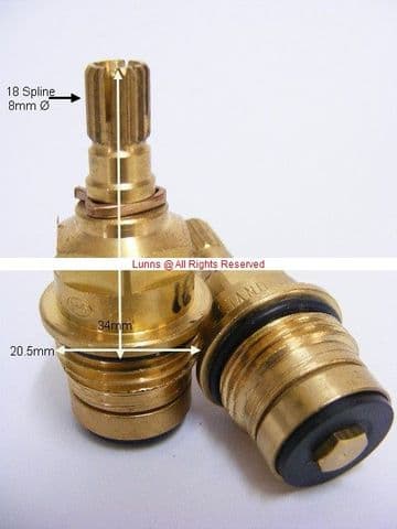 Ibain18 Mk1 Smooth Barrel Basin/Bidet Washer Valve T18-6 - Bespoke Part