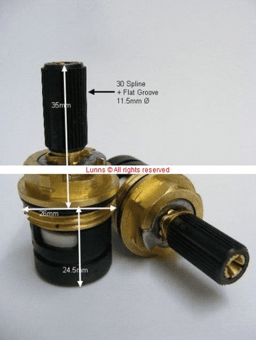 Ibain34 Black ISNFKK Ceramic Disc Cartridge Valves T1820HC10 Pair - Bespoke Part