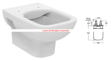 Ideal Wall Mounted LINE 360W Pan & Seat