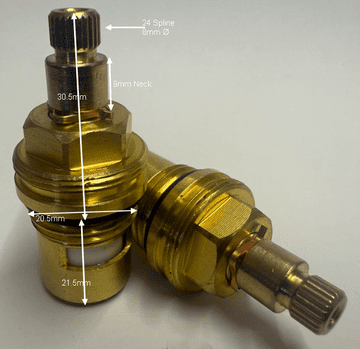 Indo24 Inver Sink Tap BS5412 Ceramic Disc Cartridge with 9mm Neck Pair T24-18