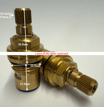 Jurua EYE 30 Spline Sink Mixer Cartridges Pair TM26- Bespoke Part