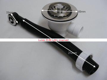 Kelvin 1-1/2in 85mm Mini Basket Strainer Waste cw Overflow  BR-R- Bespoke Part