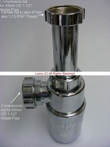 Kelvin Chome on Plastic Adjustable Urinal Trap