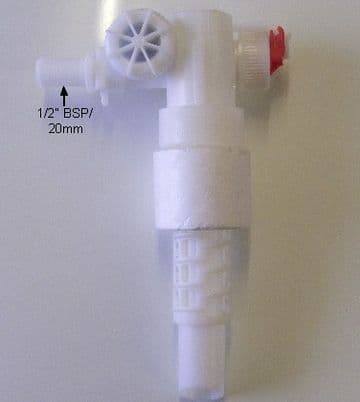 Keramag Cleo OX Side Entry Float Valve UK Model 20.5mm (aka 1/2" BSP) Plastic Tail - Bespoke Part