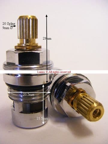 Keramik Razor 9mm  2029 1/2" Half Turn Chrome Ceramic Disc Cartridges Pair AL28-2 - Bespoke Part