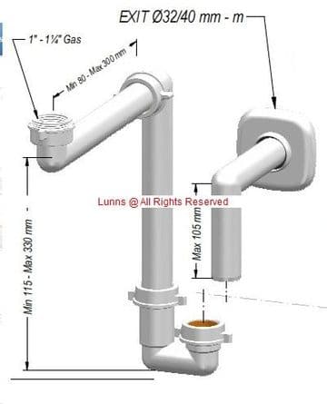 Lira Spazio Bagno Euro No1 Waste Kit OFC31 - Bespoke Part