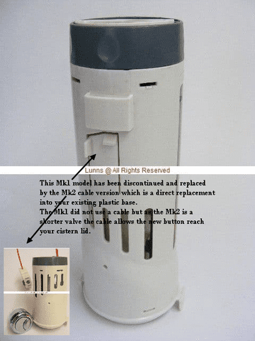 Lixil Grey Top Cable Flush Valve c/w Button ***  ATS 5200.017 FV8