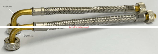 Lixil WC Braided Frame Cistern Inlet Hose 3/8 Pushfit Bentx3/8 Pushfit Straight - Bespoke Part