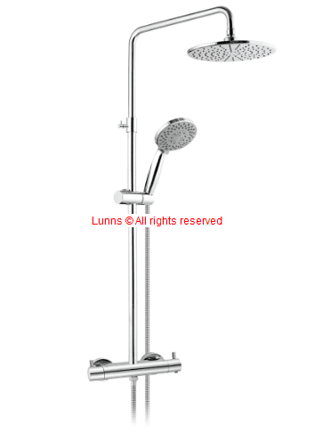 London Design Lever Pattern Bar Shower Valve cw Riser and Flexible Dual Kit