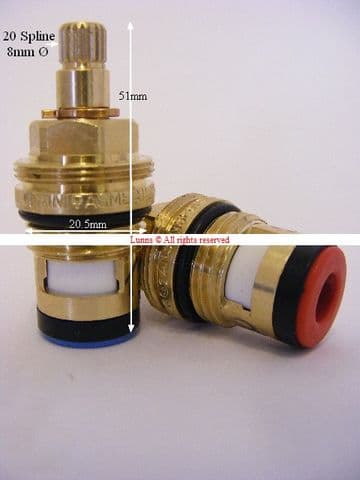 Magnet/MFI Quarter Turn Black Base Short Shaft Cartridge Valves T20-53 Pair